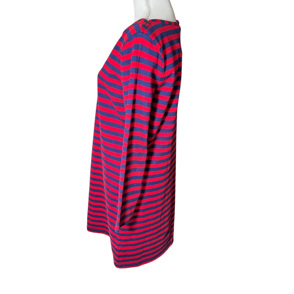 Vineyard Vines Red Navy Striped 3/4‎ Sleeve Boat Neck Dress Medium Preppy NWT - Picture 5 of 10